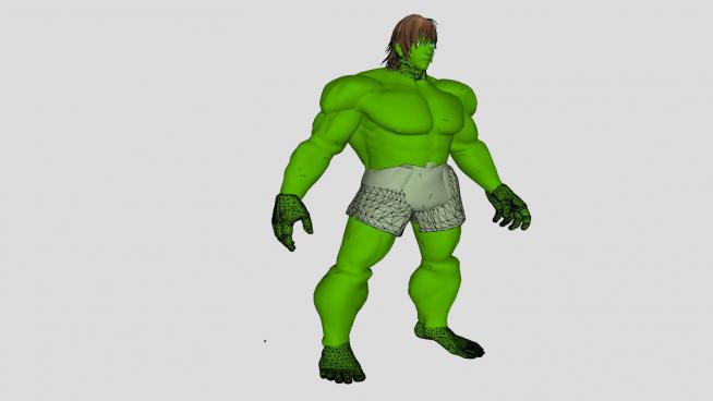 3D绿巨人角色SU模型