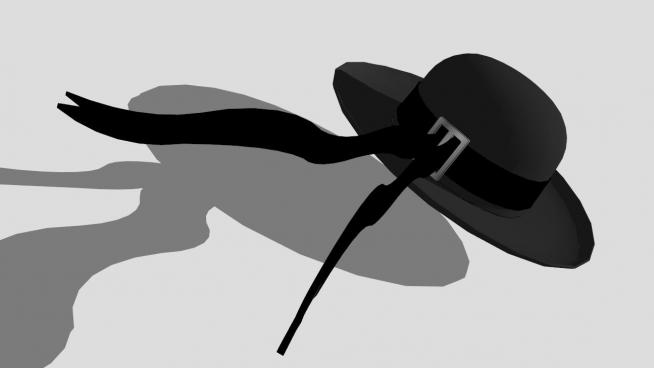 黑色圆形帽子SU模型