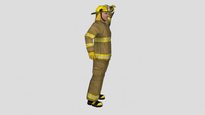 男性消防员SU模型