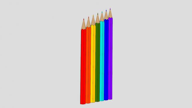 彩色铅笔文具SU模型