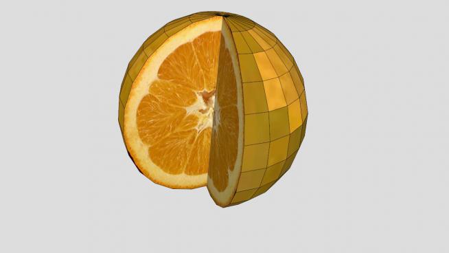 水果橙色橙子SU模型