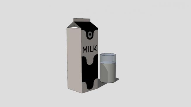 牛奶盒纸箱SU模型