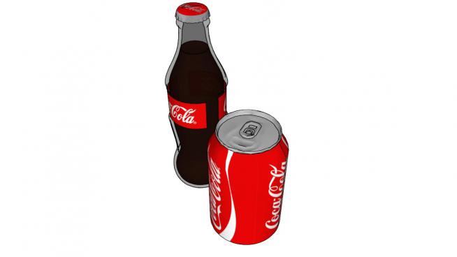 可口可乐玻璃瓶和罐SU模型