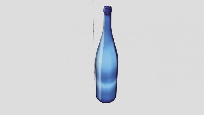 蓝色玻璃瓶SU模型