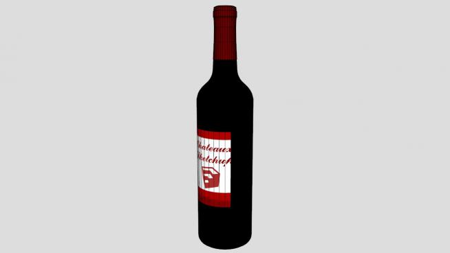 红酒红酒瓶SU模型