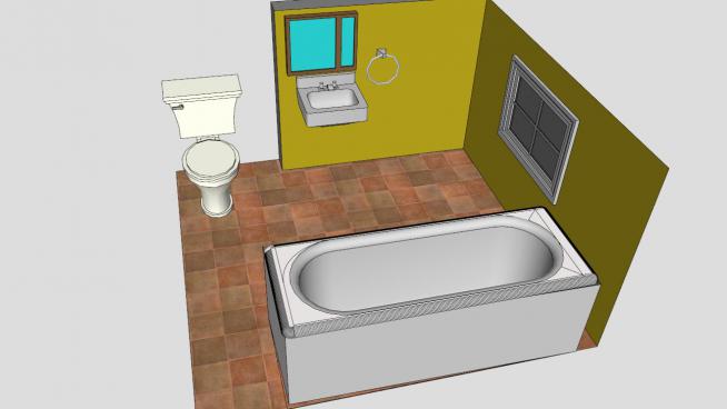 浴室卫生间浴缸SU模型