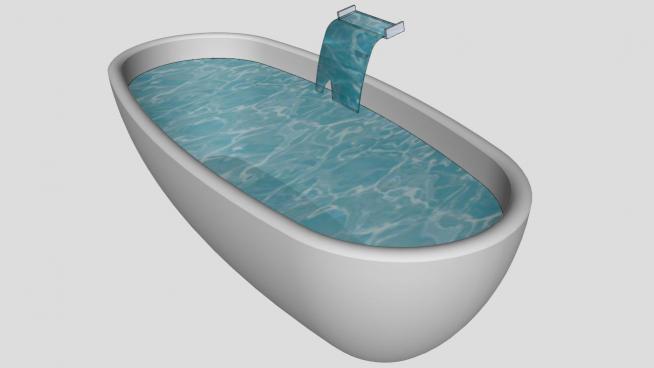 现代浴室椭圆浴缸SU模型