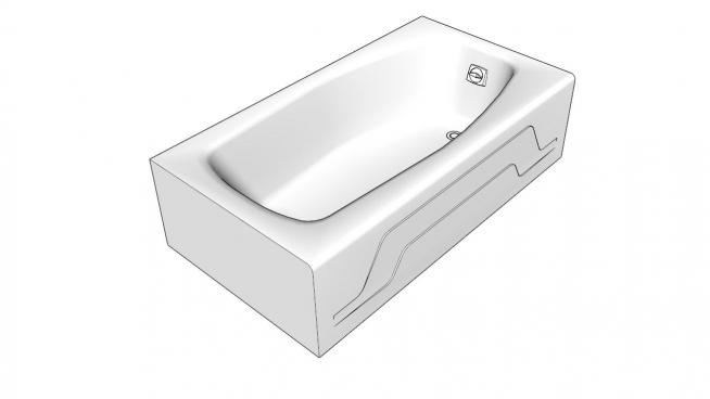 电动浴室浴缸SU模型