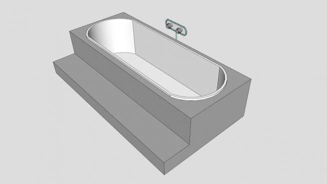 现代浴室浴缸SU模型