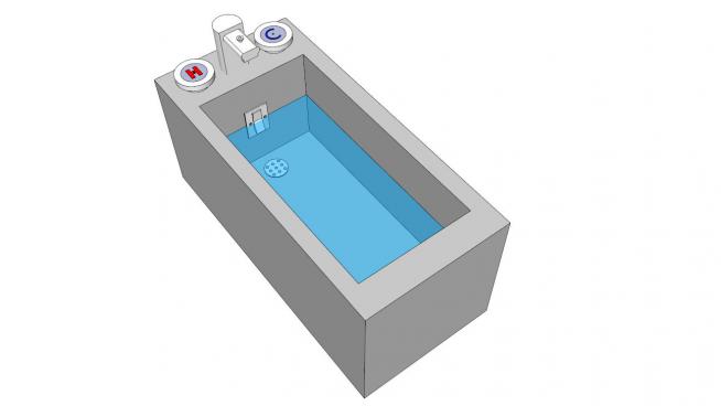 卫生间标准浴缸SU模型