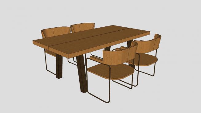 餐�店桌椅快餐桌椅SU模型