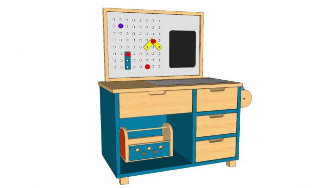 儿童书桌家具SU模型