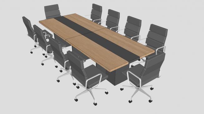 现代会议桌办公家具SU模型