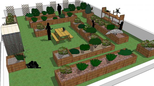 社区花园设计SU模型
