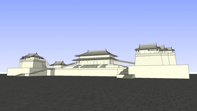 唐大明宫含元殿古建宫廷建筑SU模型