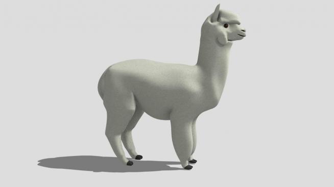 白色的动物羊驼SU模型