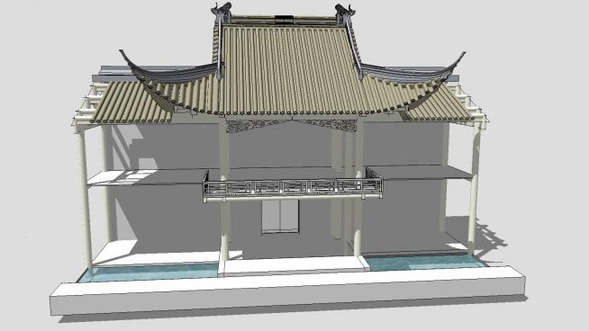 古建���误w中式���^建筑�蚺_��方ㄖ�SU模型