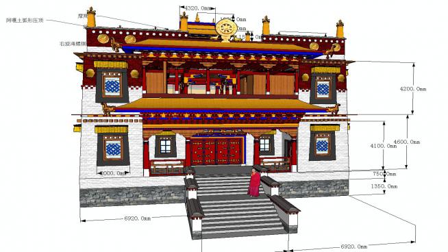 佛教寺庙设计模型SU模型