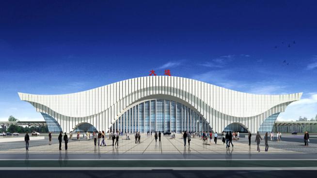 大连火车站站公建现代广场设计SU模型