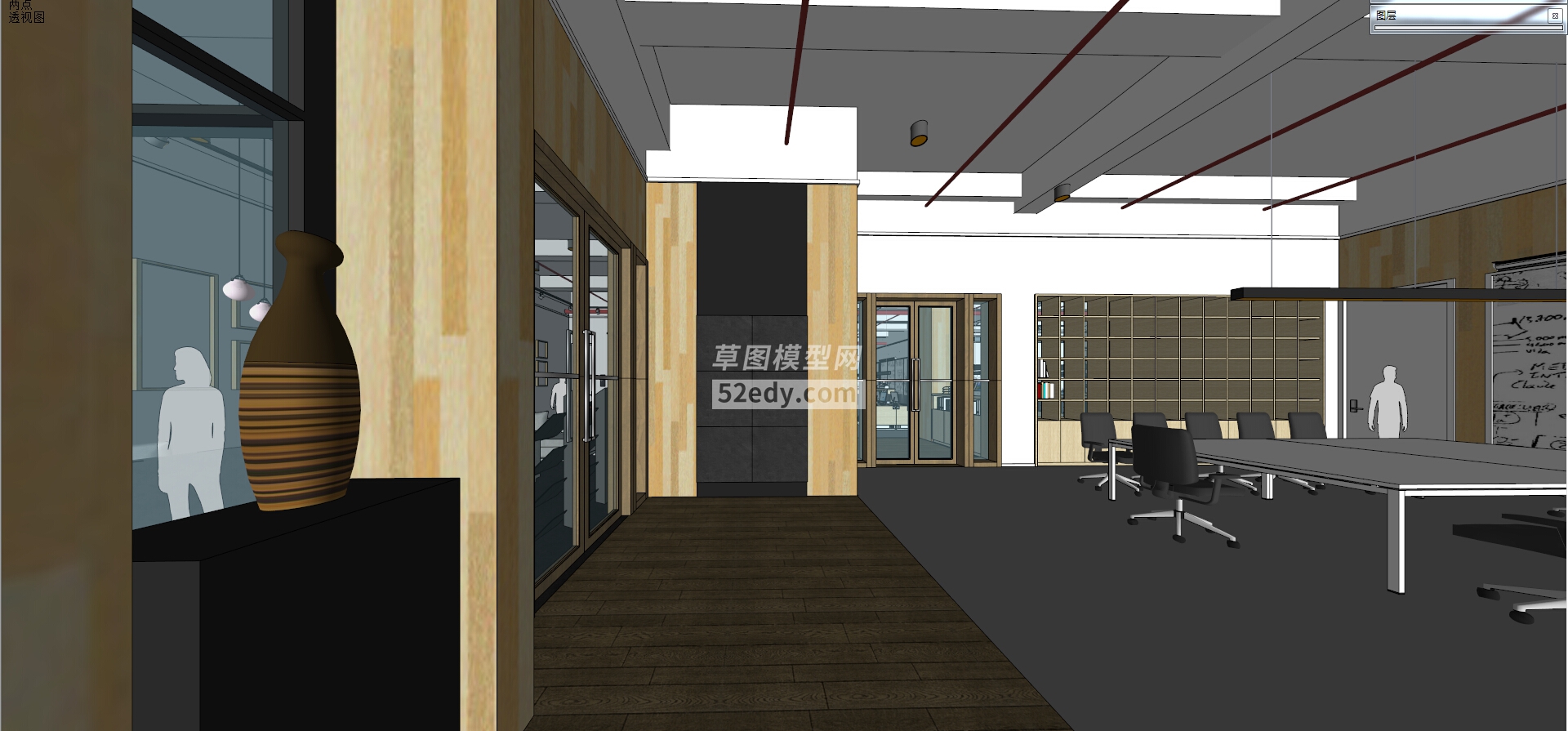 办公室写字楼办公楼SU模型B 4(4)