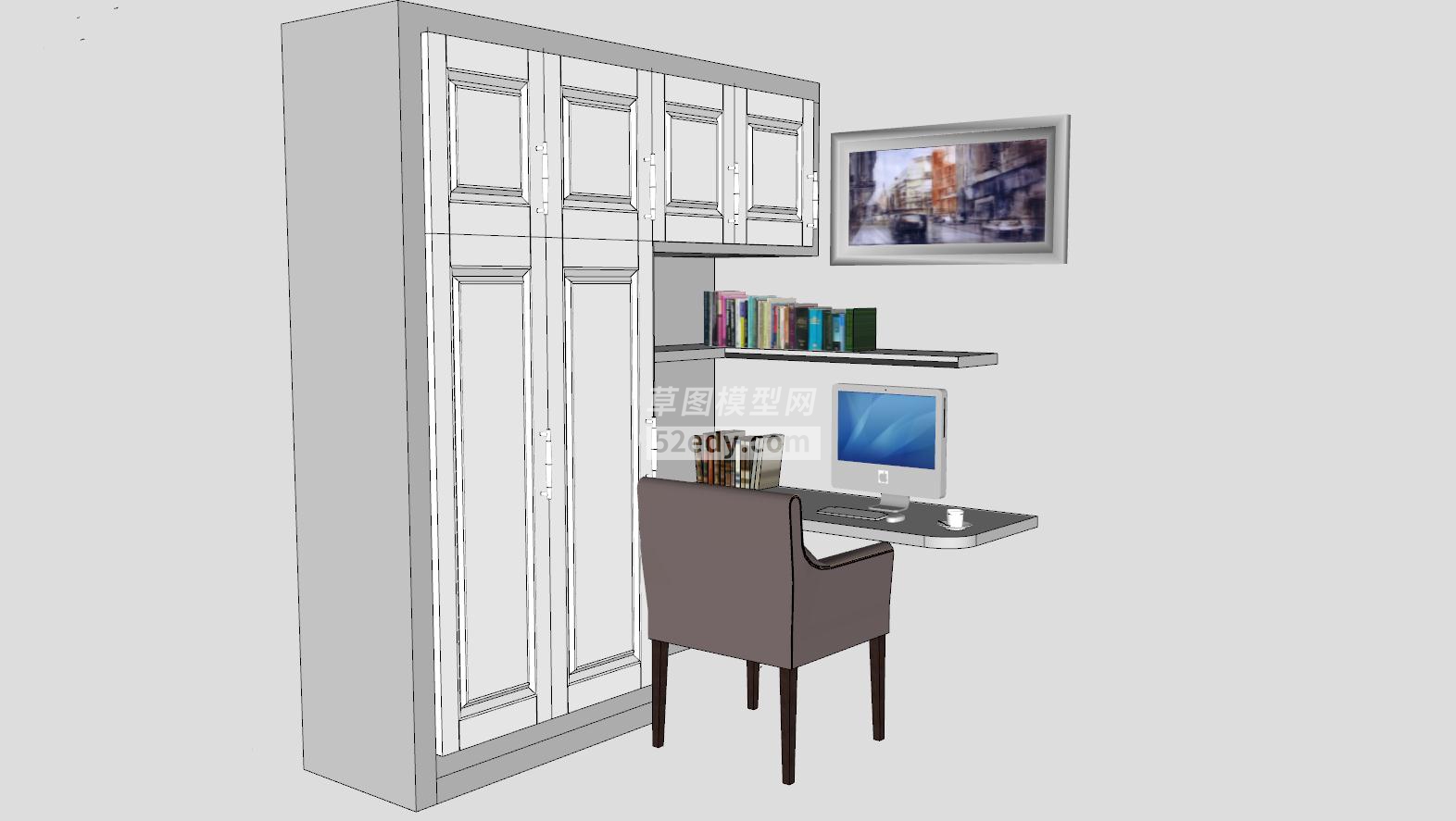 整体家具定制——简约现代L型书桌加书柜|工业/产品|生活用品|veyeah - 原创作品 - 站酷 (ZCOOL)