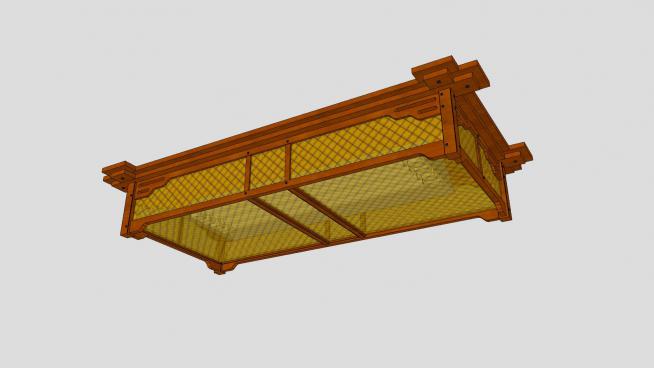 中式木制吊��艟�SU模型
