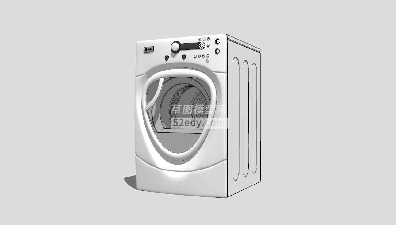 白色滚筒洗衣机sketchup模型QQ浏览器截图20190830150735(2)