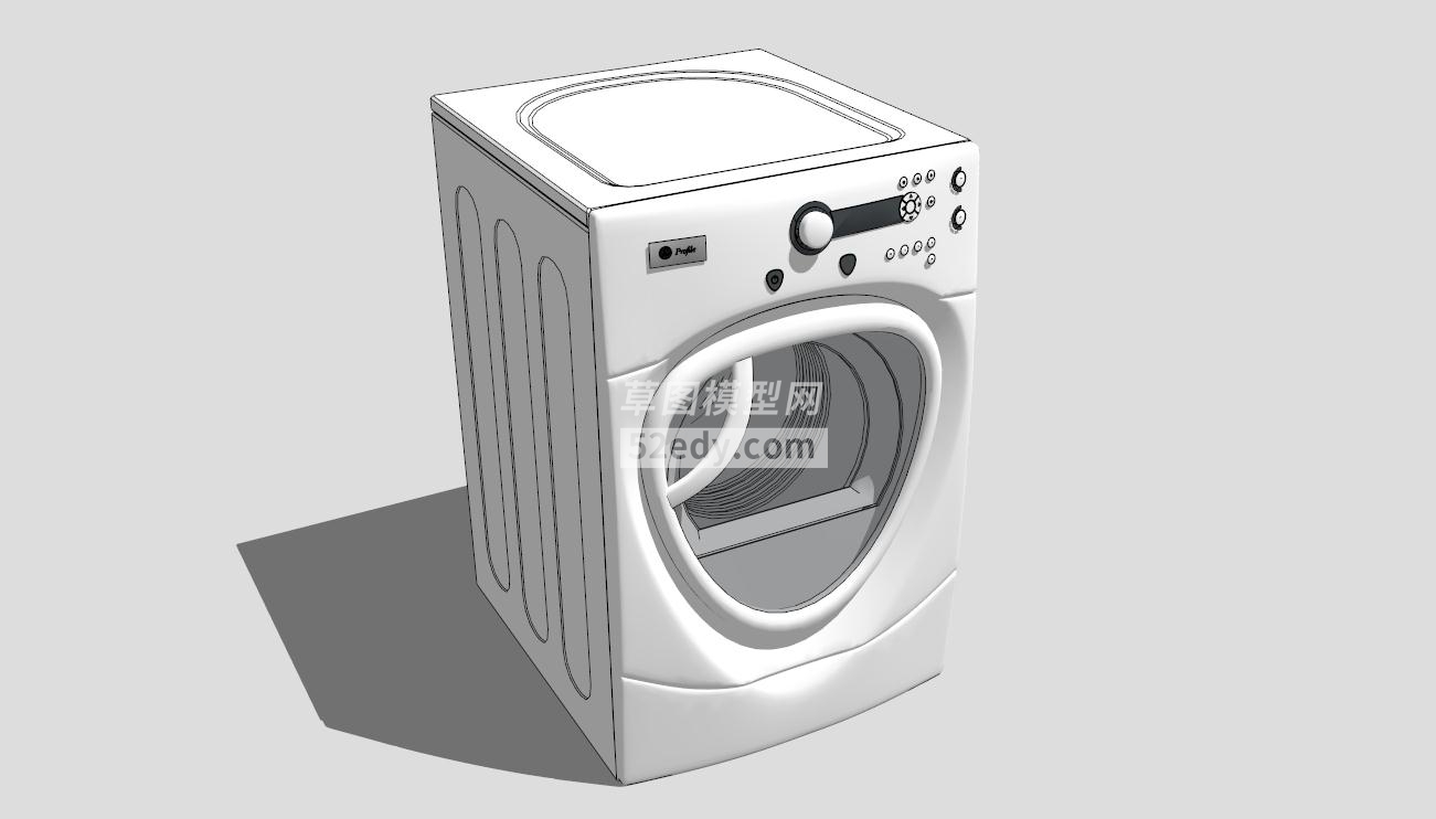 白色滚筒洗衣机sketchup模型QQ浏览器截图20190830150746(1)