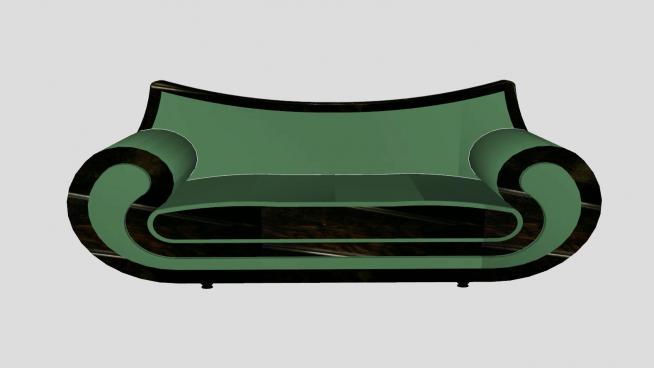 欧式绿色沙发家具SU模型