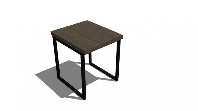 工业风钢木桌SU模型