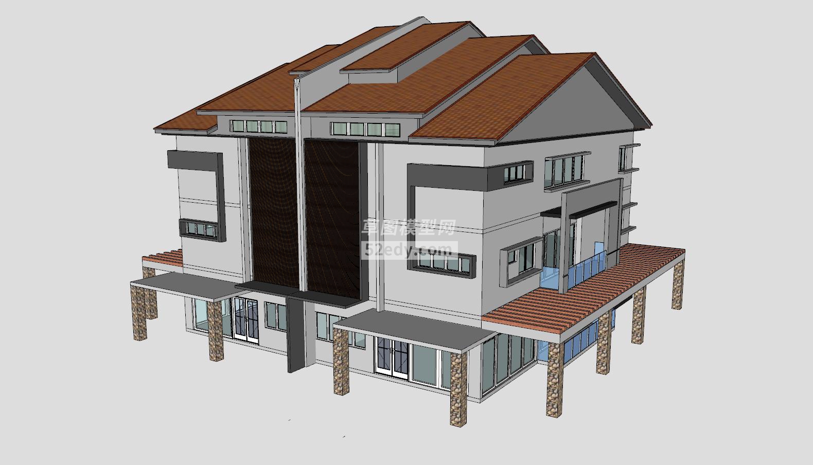 半��立式洋房建筑住宅SU模型360截�D20190930112550887(1)
