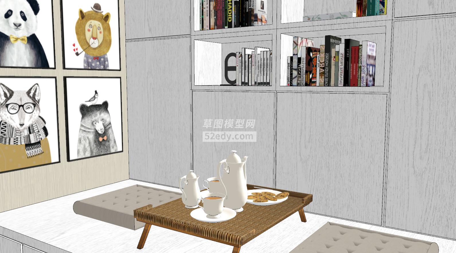 现代单身公寓客厅SU模型360截图20191013164334067(4)