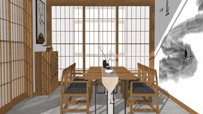 日式茶室SU模型