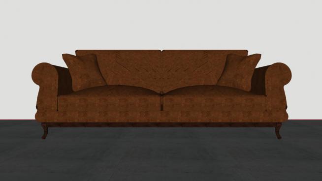 棕色沙发家具SU模型