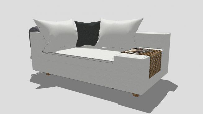 现代沙发抱枕SU模型