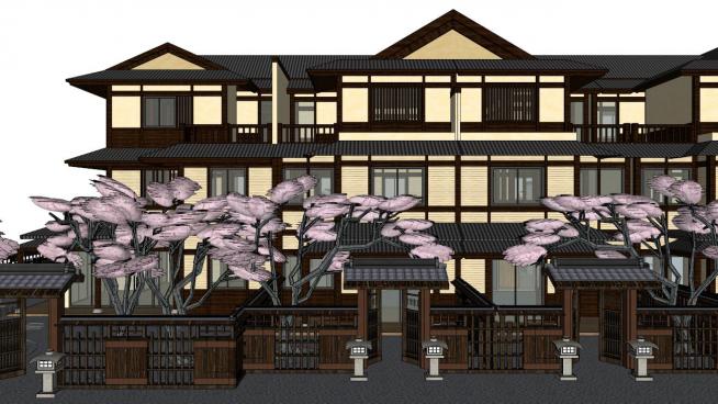 日式别墅su模型