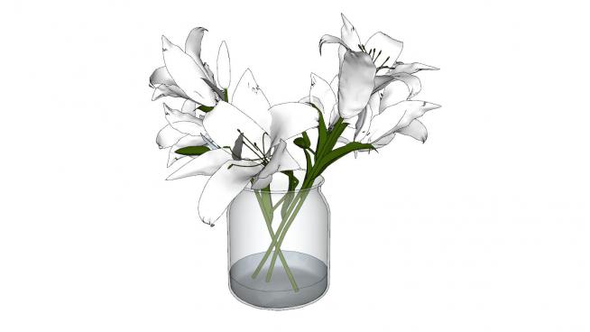 白百合花束花瓶SU模型QQ浏览器截图20191108172205(2)
