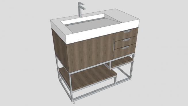 现代卫浴柜洗手池SU模型