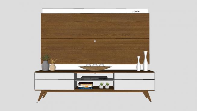 木质现代电视柜装饰品SU模型