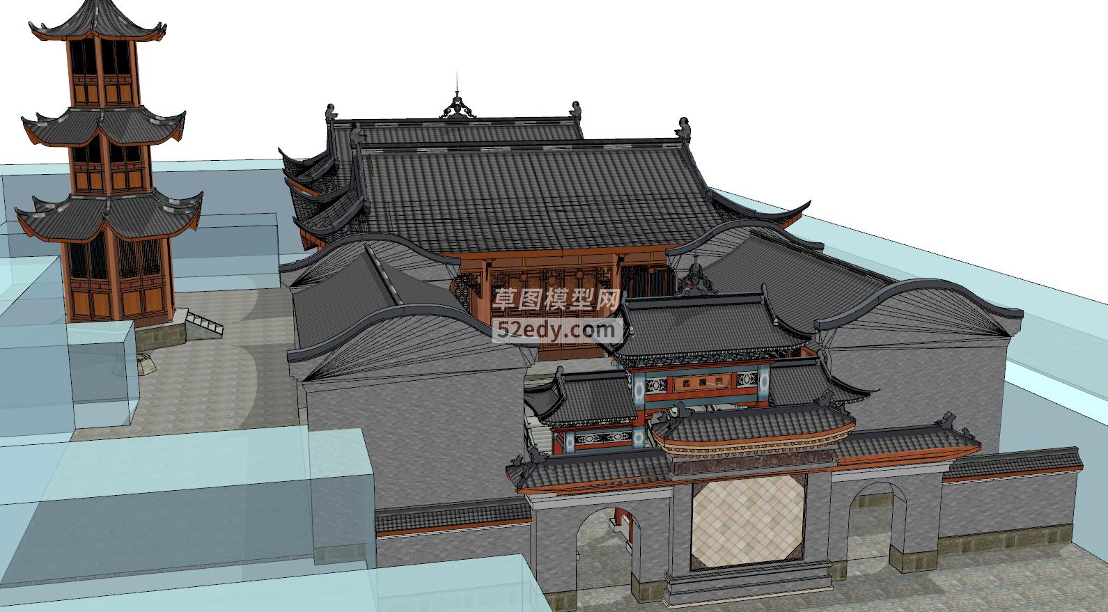 中式寺院建筑SU模型360截图20191124101722345(1)