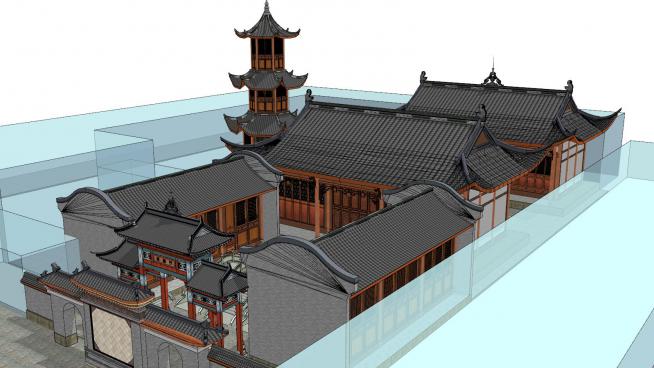 中式寺院建筑SU模型360截图20191124101756003(2)