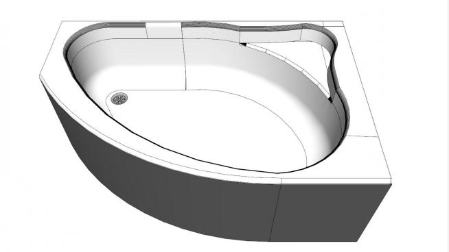 半圆浴缸su模型