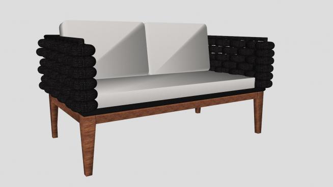 简易木制沙发SU模型