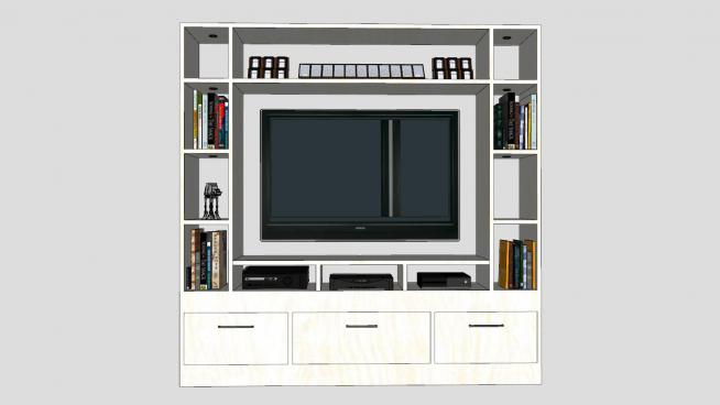 现代电视柜组合sketchup模型