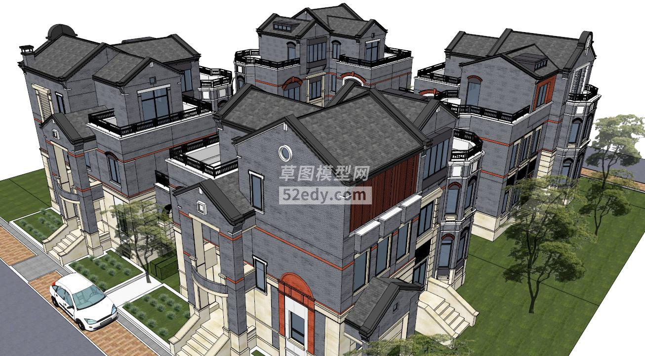 坡屋顶别墅su模型QQ浏览器截图20191221134500(1)