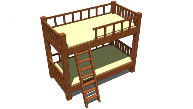 学校寝室床su模型