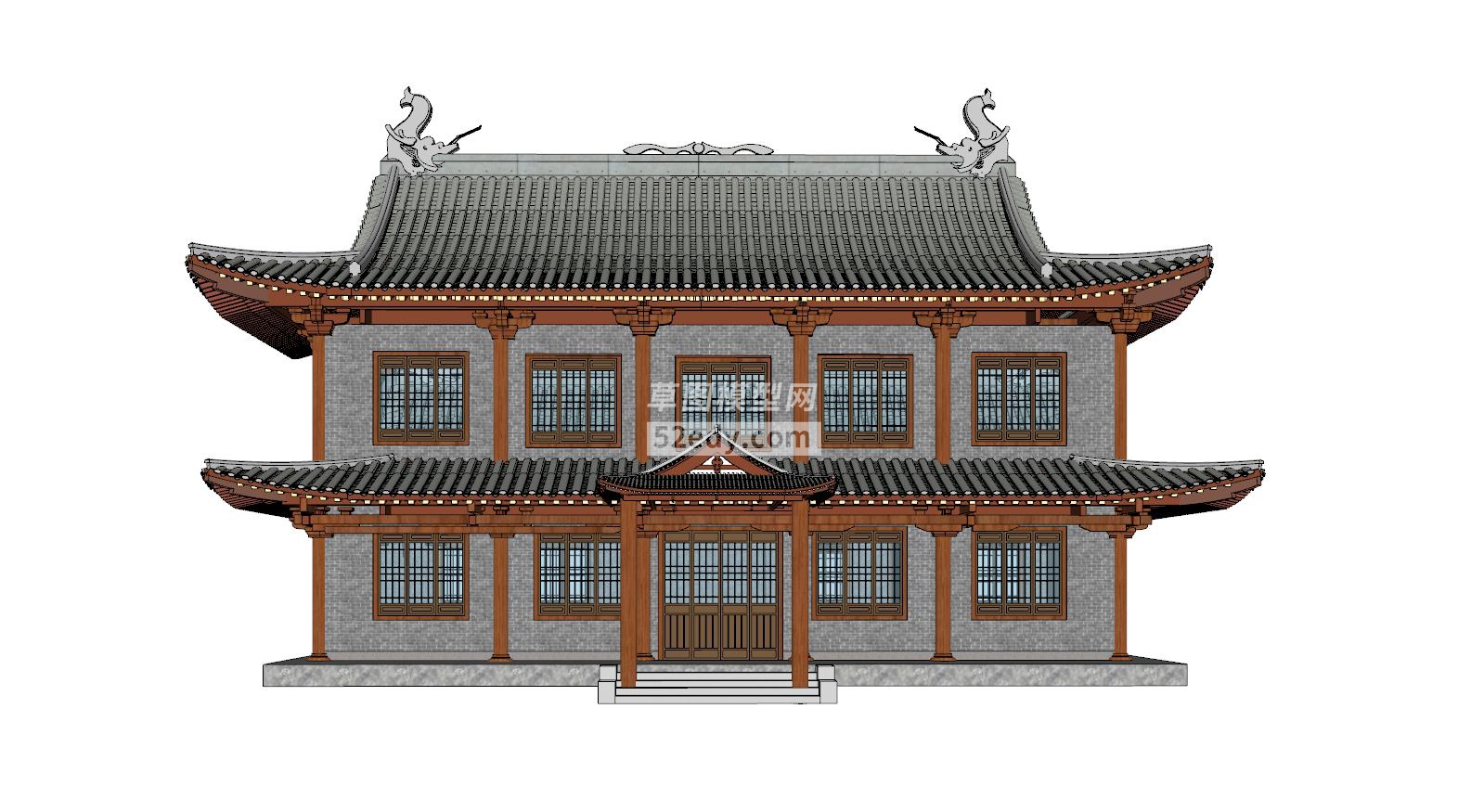中式建筑殿宇设计SU模型QQ浏览器截图20200311174208(1)