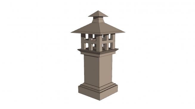 日式庭院石�舻��SU模型