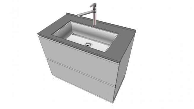 卫生间水槽su模型