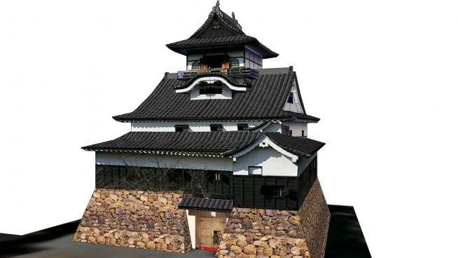 日式建筑城堡外观SU模型QQ浏览器截图20200317164855(1)